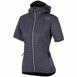Oppvarming jakke Sportful Rythmo W Puffy kort-ermet mørk grå